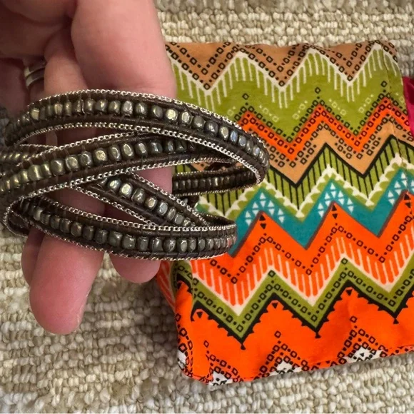 Nakamol Gray & Brown Beaded Wrap Bracelet - Picture 3 of 6